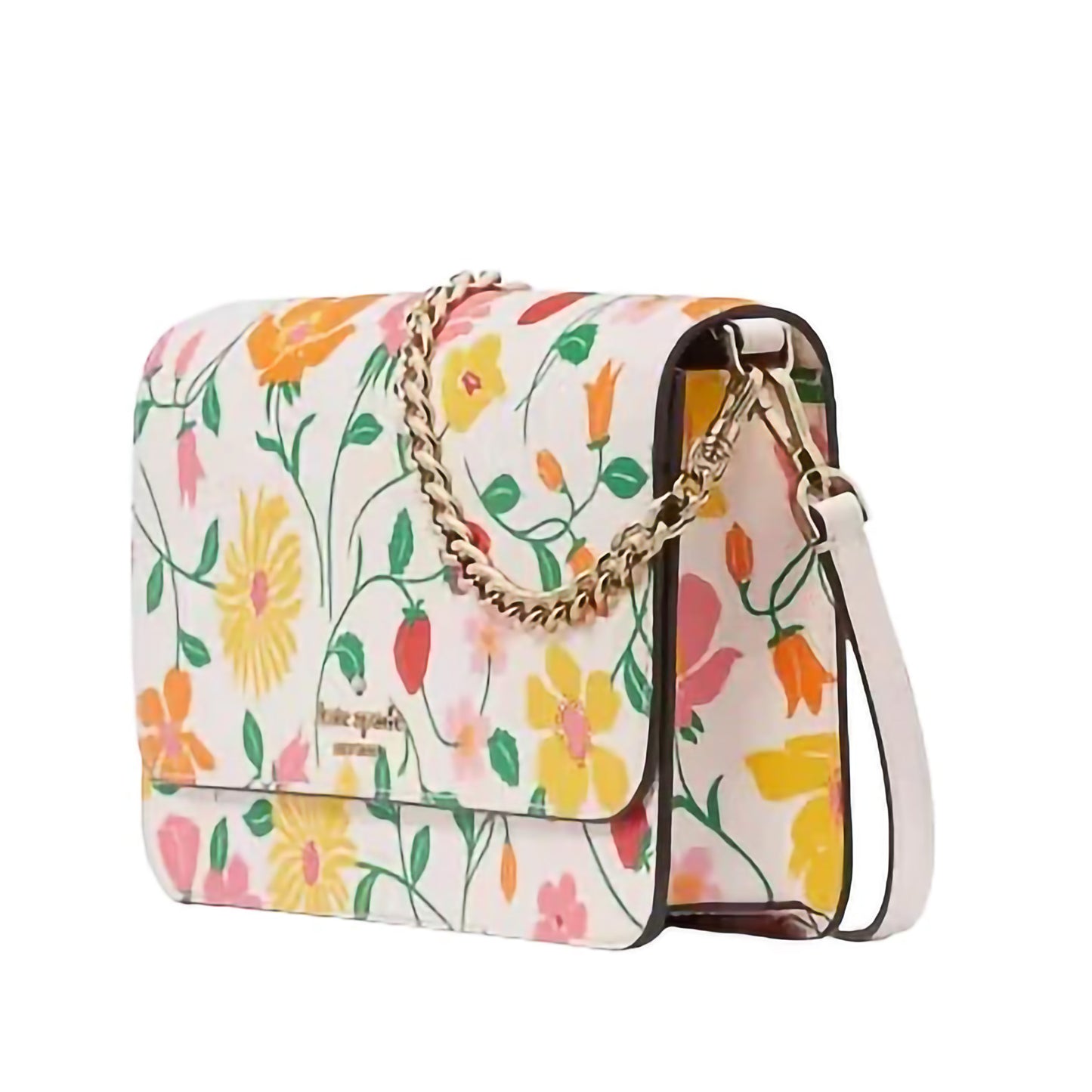 Kate Spade Purse Madison Strawberry Garden Printed Flap Convertible Crossbody (KG735)