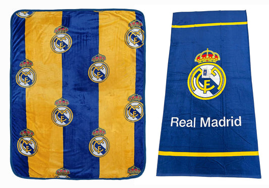 Real Madrid Soccer Luxury Plush Throw Blanket 50x60 inch and Lightweight 100% Cotton Towel 30x60 in (Copy)