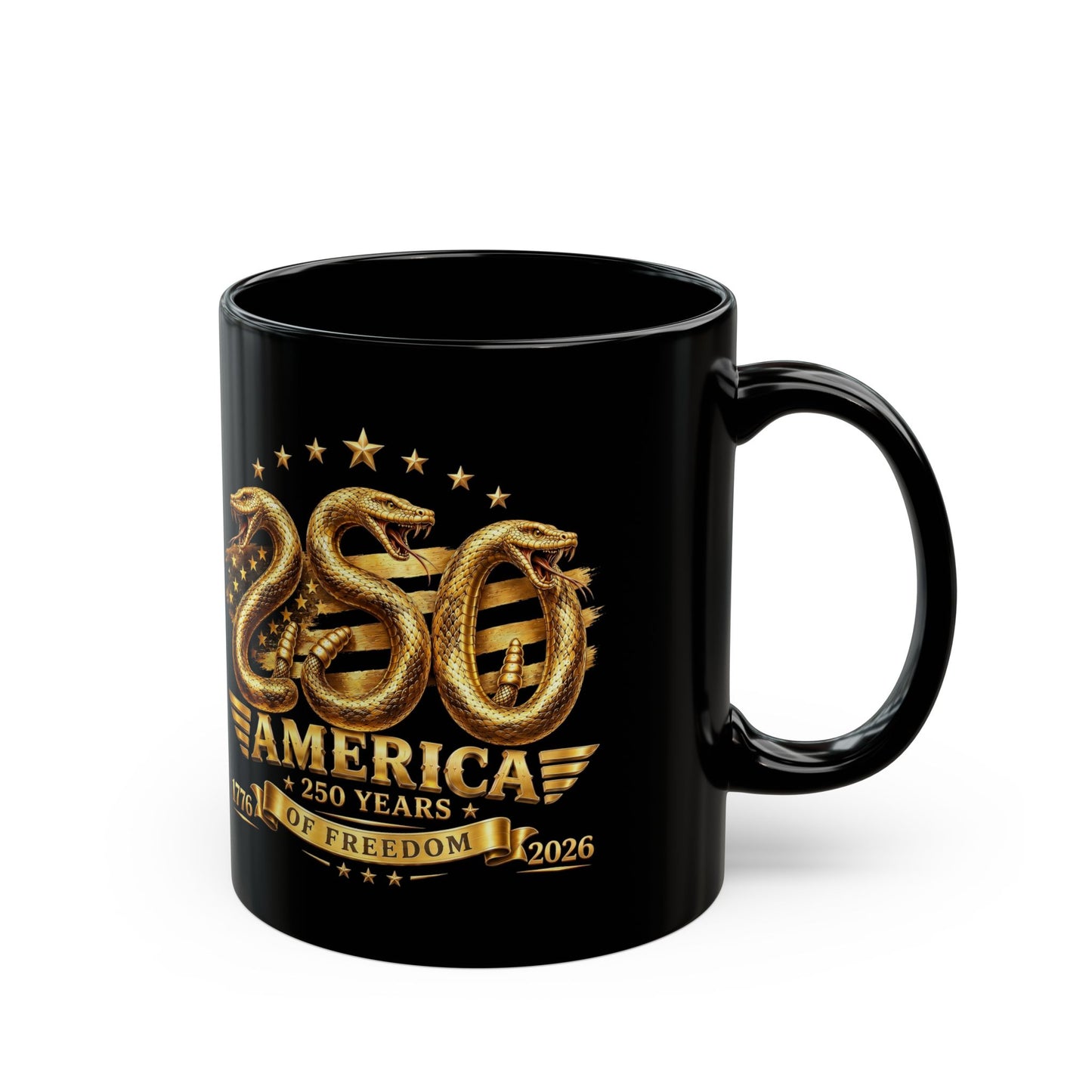 America 250 Gold Emblem Mug – 250 Years of Freedom Commemorative Mug (1776–2026)
