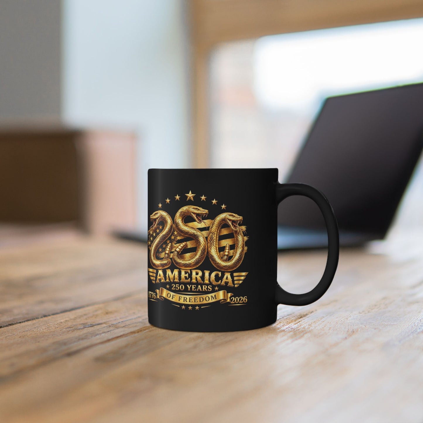 America 250 Gold Emblem Mug – 250 Years of Freedom Commemorative Mug (1776–2026)