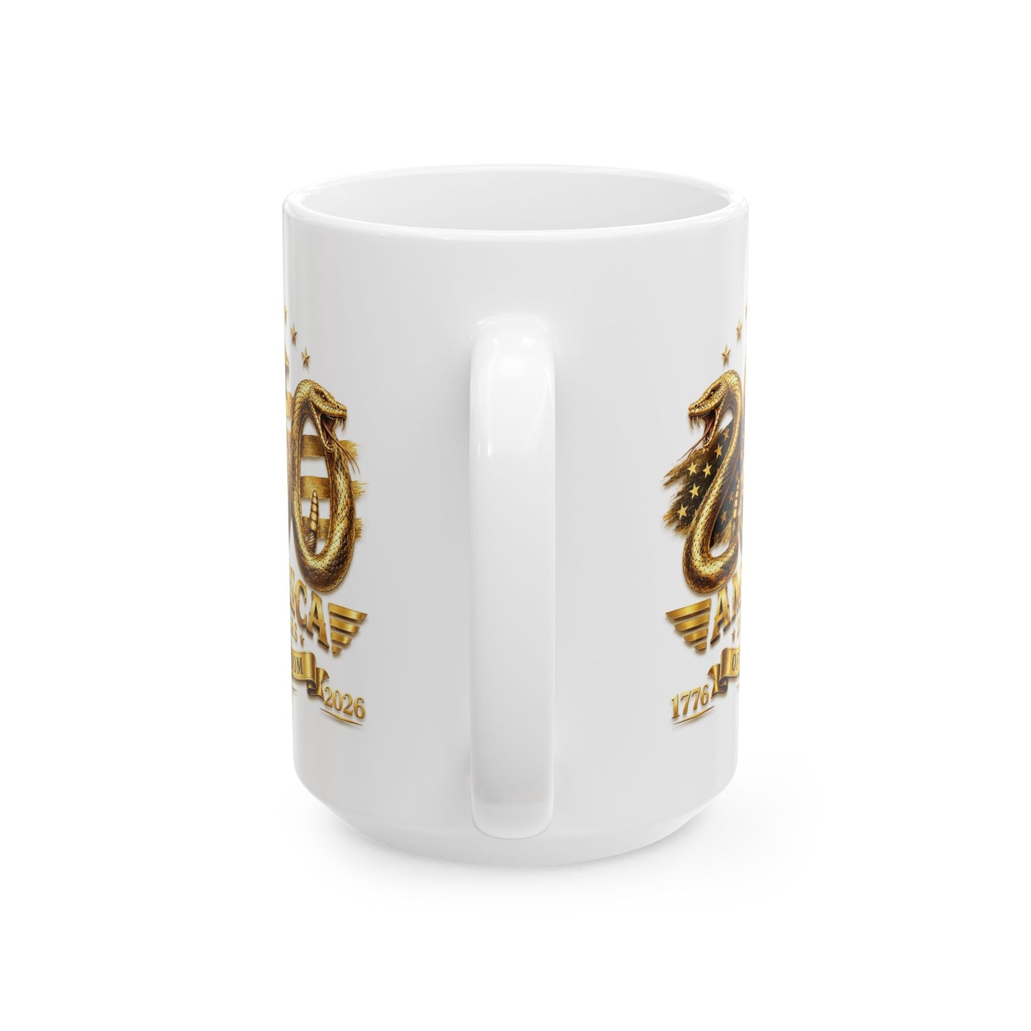 America 250 Gold Emblem Mug – 250 Years of Freedom Commemorative Mug (1776–2026)
