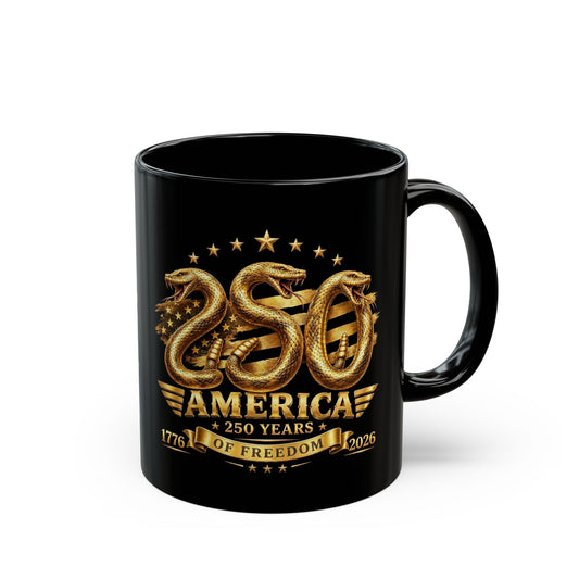 America 250 Gold Emblem Mug – 250 Years of Freedom Commemorative Mug (1776–2026)