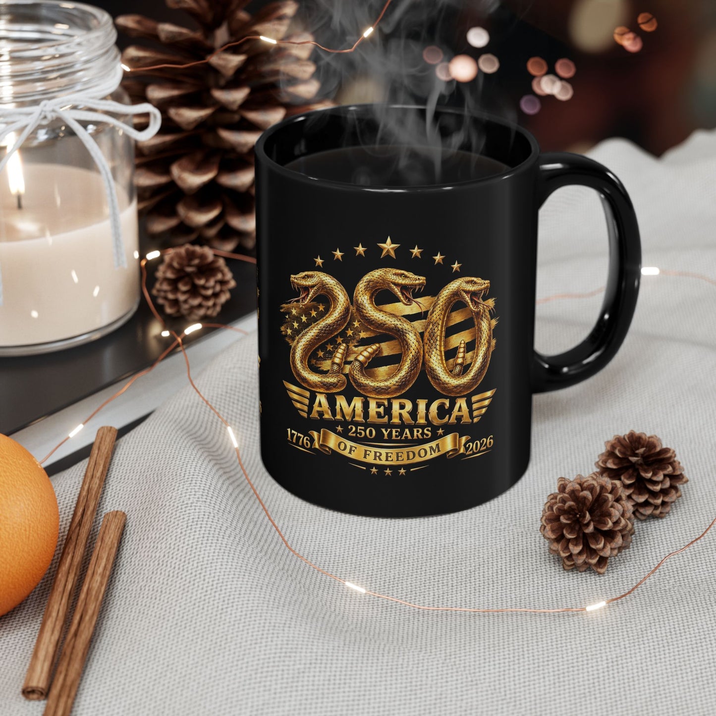America 250 Gold Emblem Mug – 250 Years of Freedom Commemorative Mug (1776–2026)