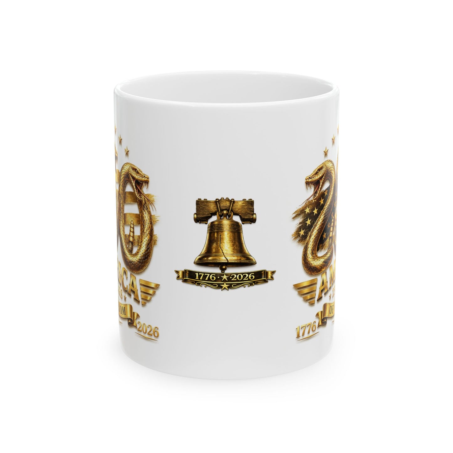 America 250 Gold Emblem Mug – 250 Years of Freedom Commemorative Mug (1776–2026)