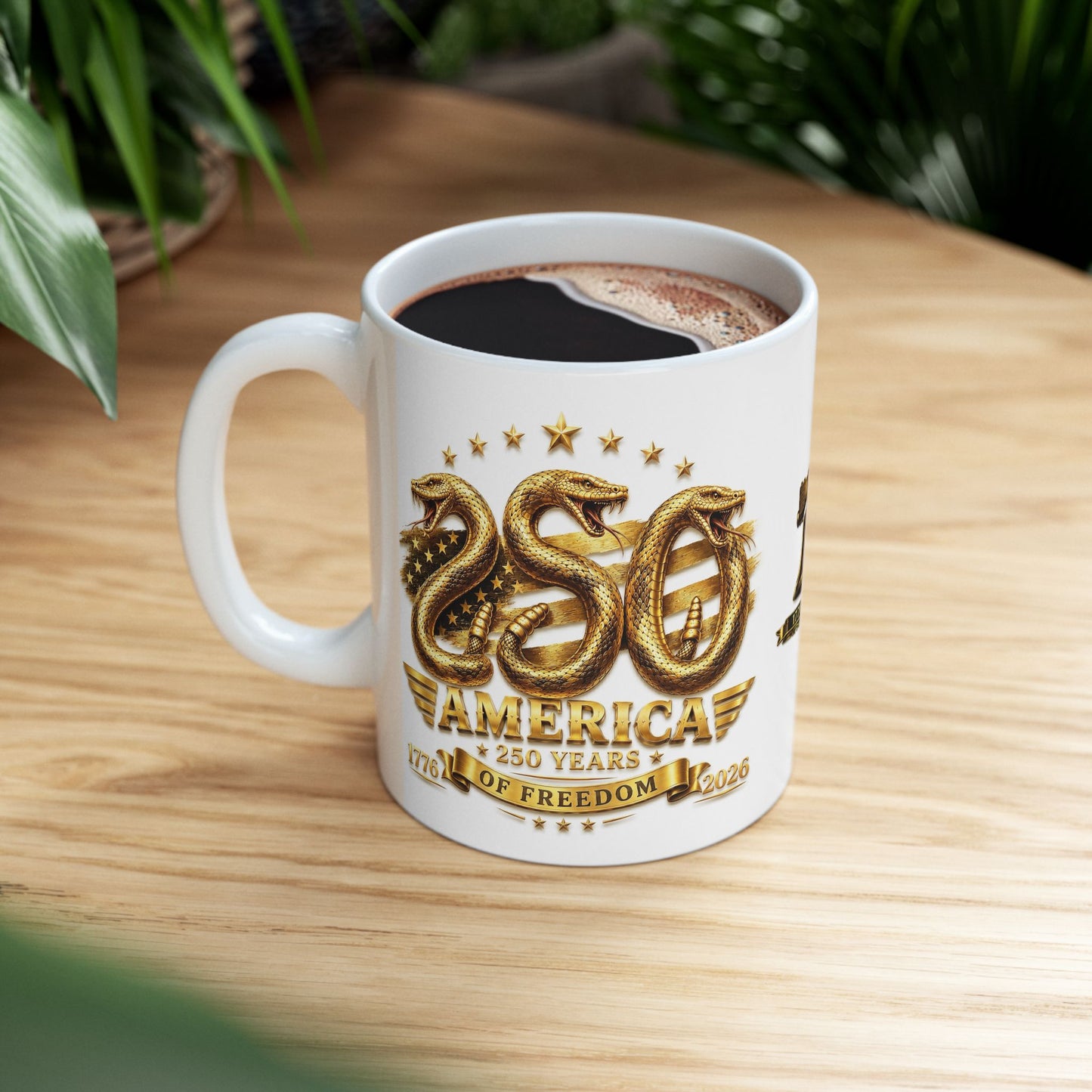America 250 Gold Emblem Mug – 250 Years of Freedom Commemorative Mug (1776–2026)