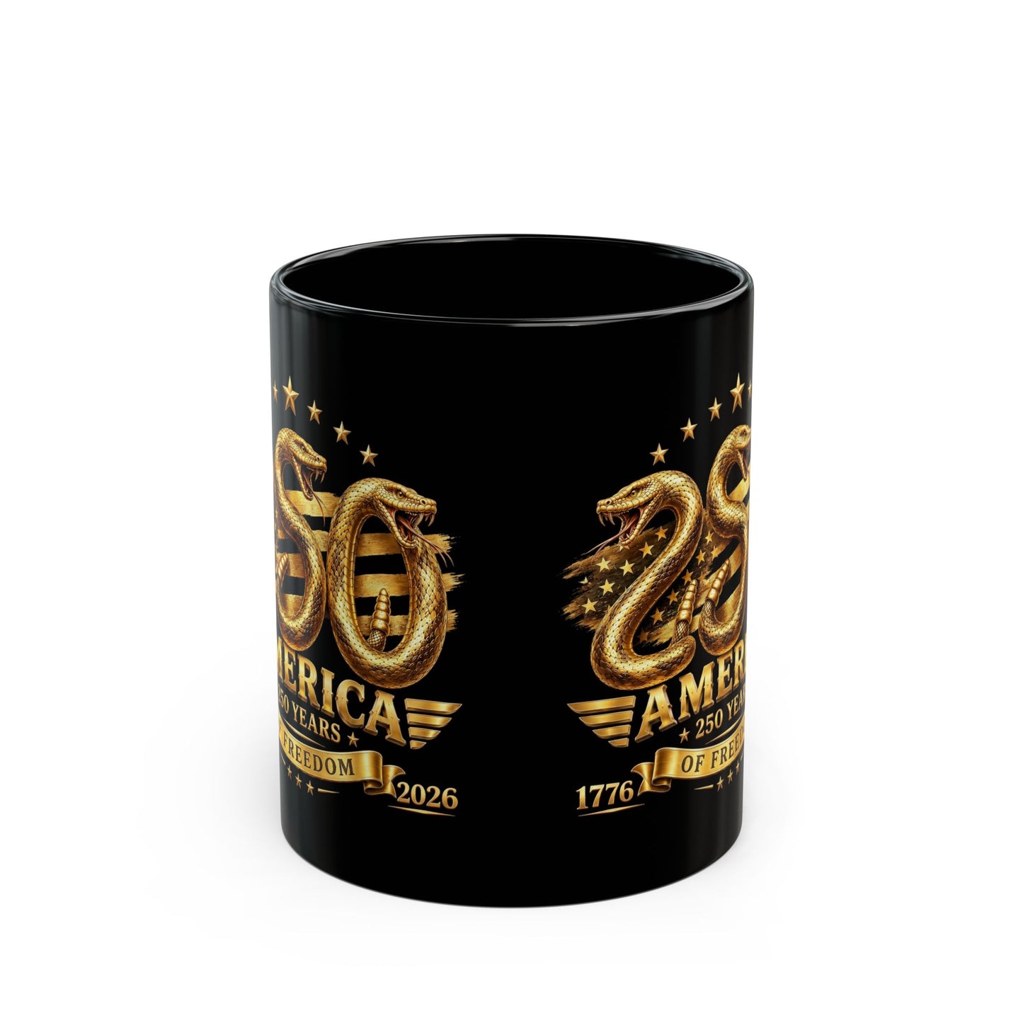 America 250 Gold Emblem Mug – 250 Years of Freedom Commemorative Mug (1776–2026)