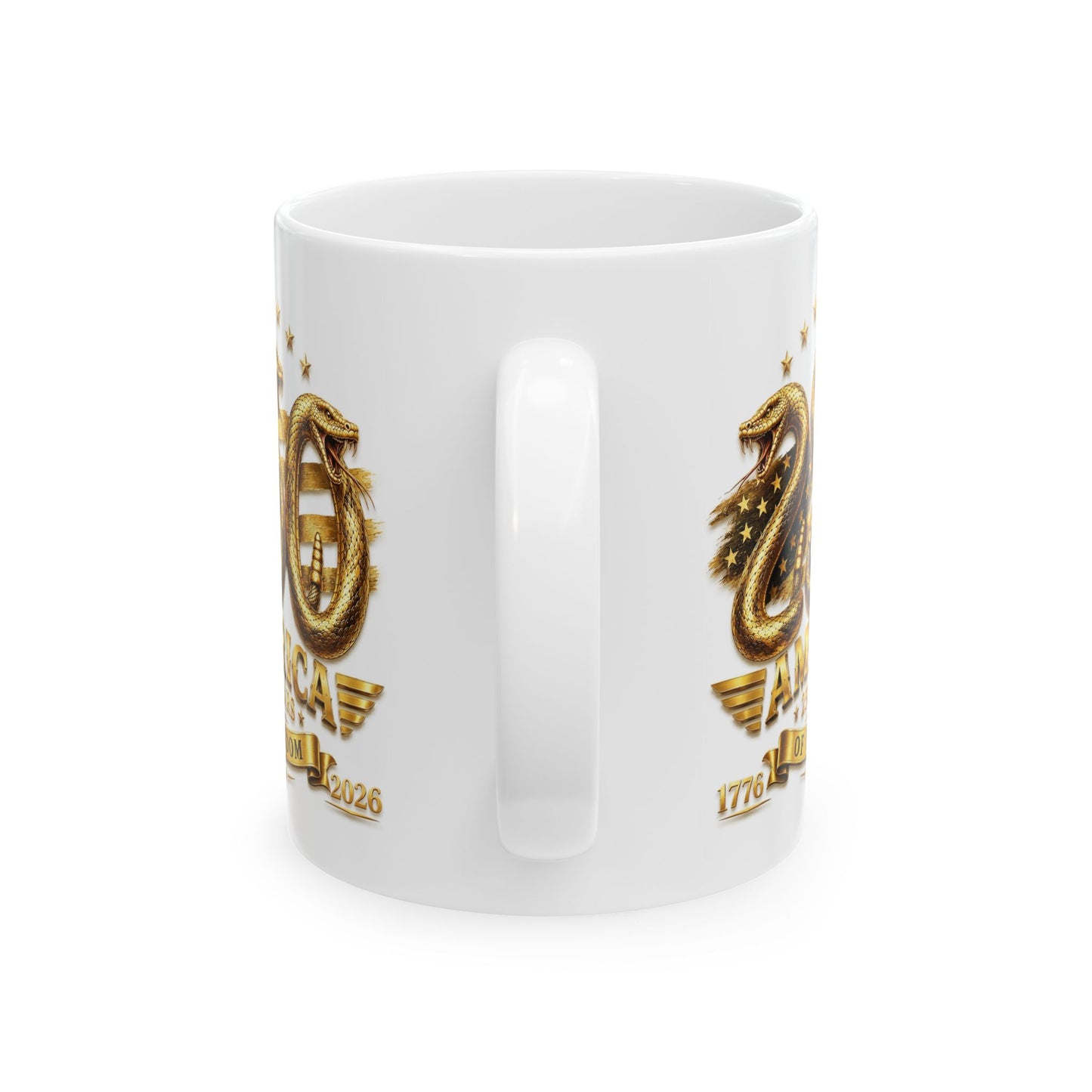 America 250 Gold Emblem Mug – 250 Years of Freedom Commemorative Mug (1776–2026)